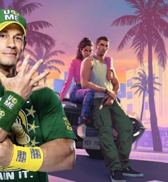 Bild von John Cena neben dem offiziellen Poster des Spiels