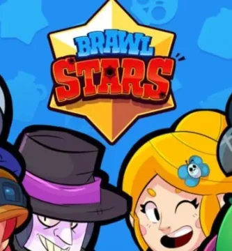 Bild mit lächelnden Videospielfiguren und dem Namen Brawl Stars oben